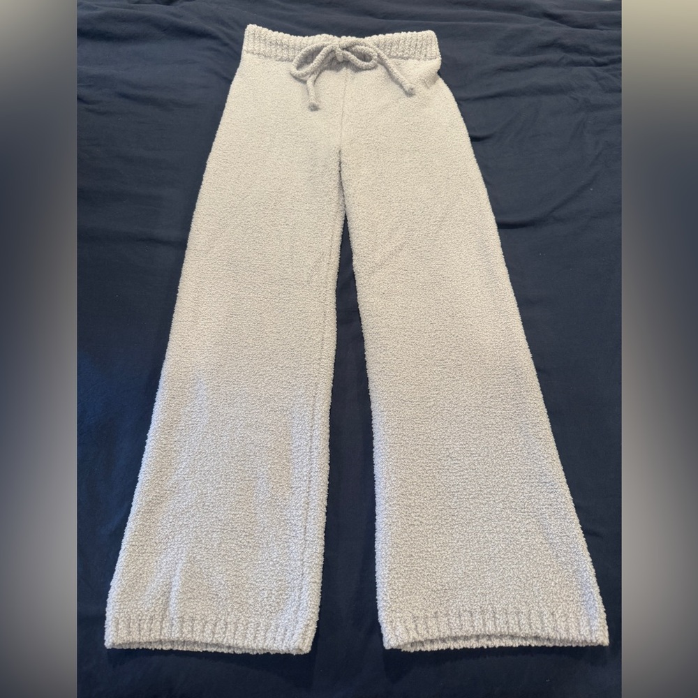 Misscosy Cozy Knit Wide Leg Lounge Pants | Gray | Size 8 | Drawstring Waist